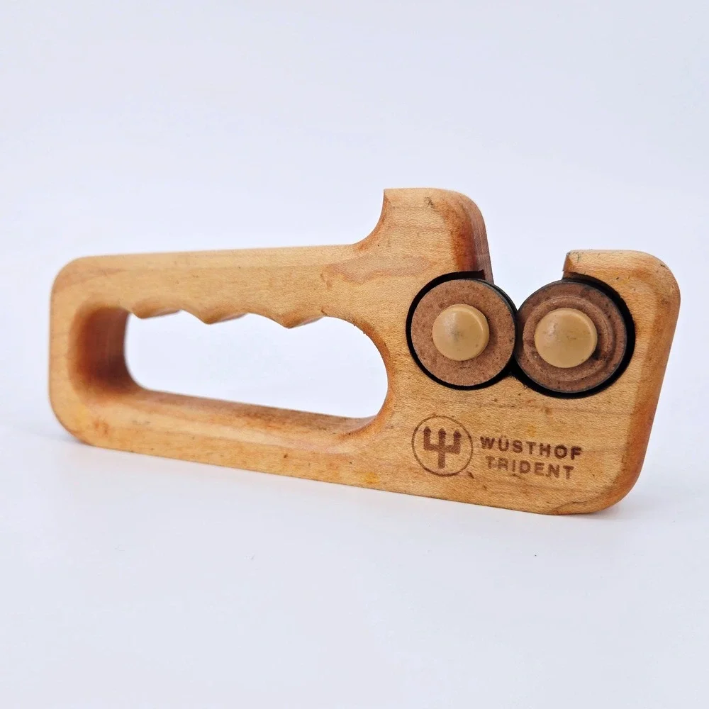 Wusthof Trident Vintage‎ Beechwood Knife Sharpener Solingen Germany GUC